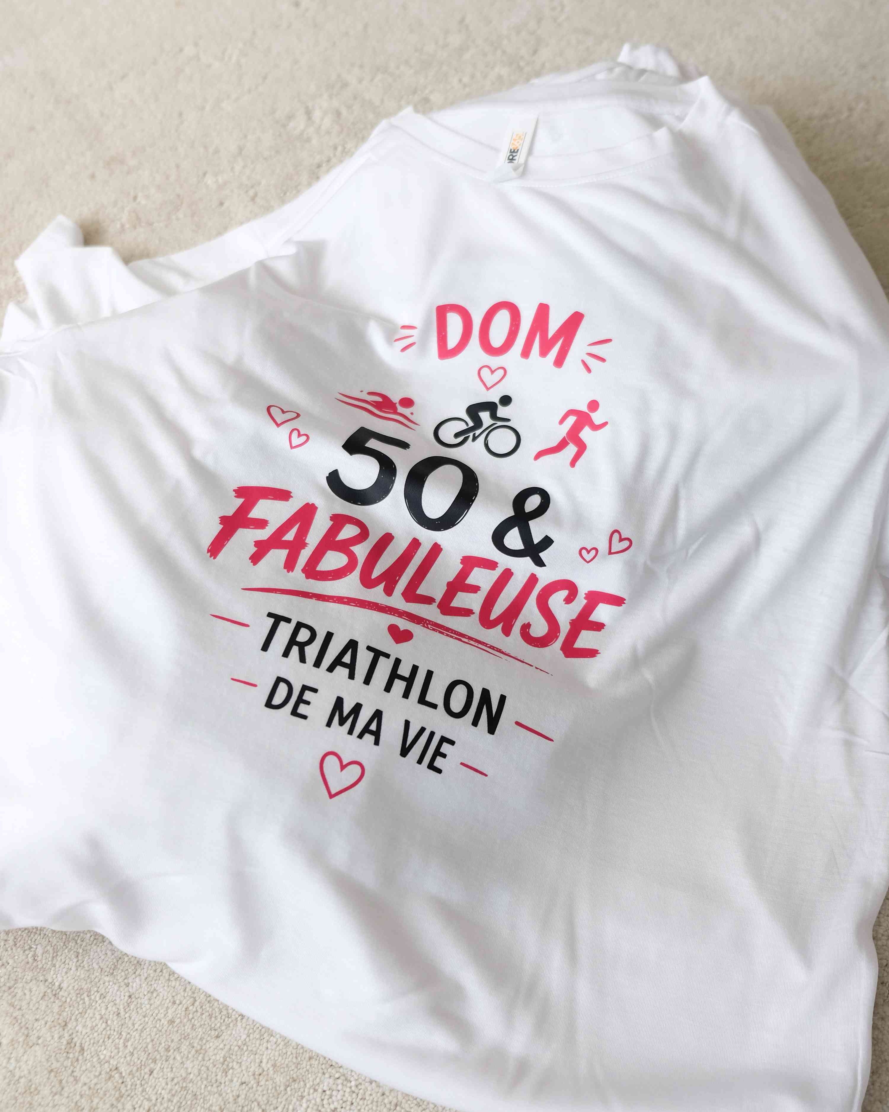 T-shirts personnalisés pour un événement de triathlon — Impression, détail 2
