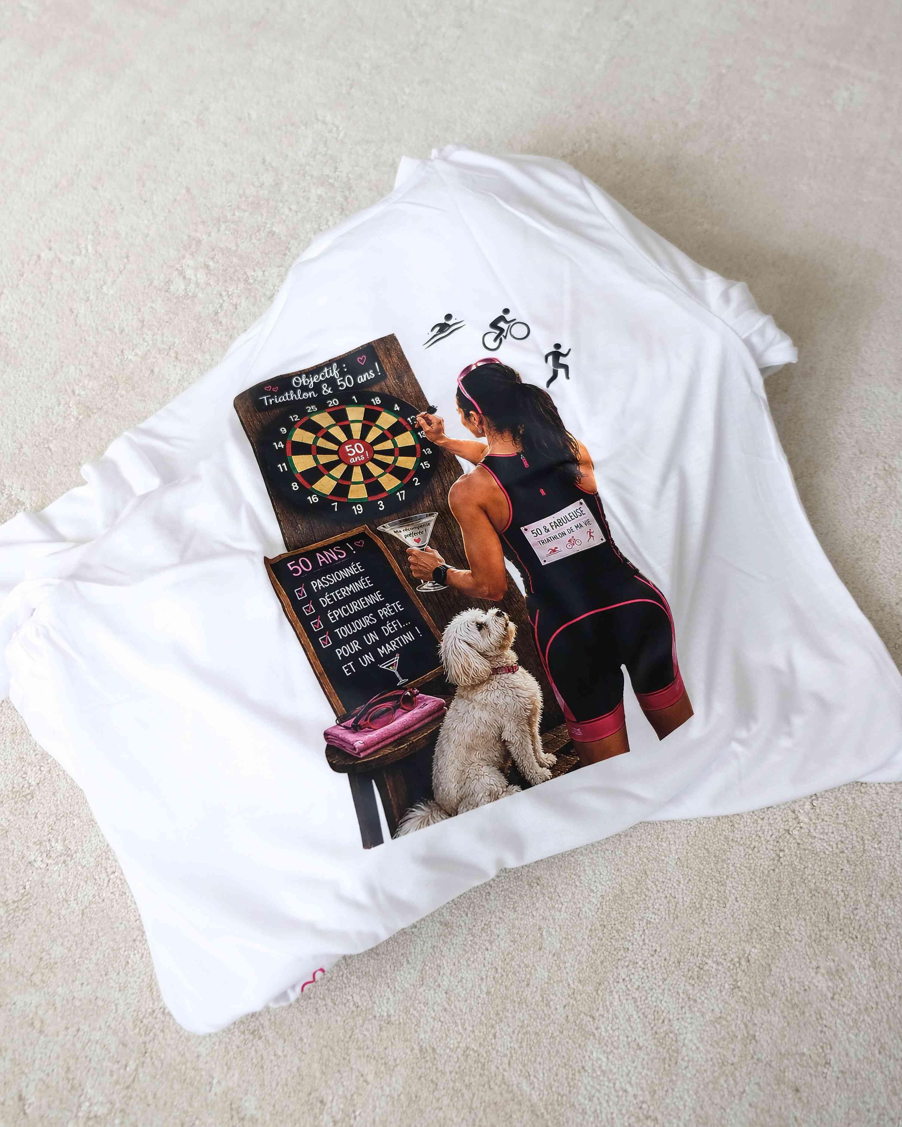 T-shirts personnalisés pour un événement de triathlon — Impression, détail 3