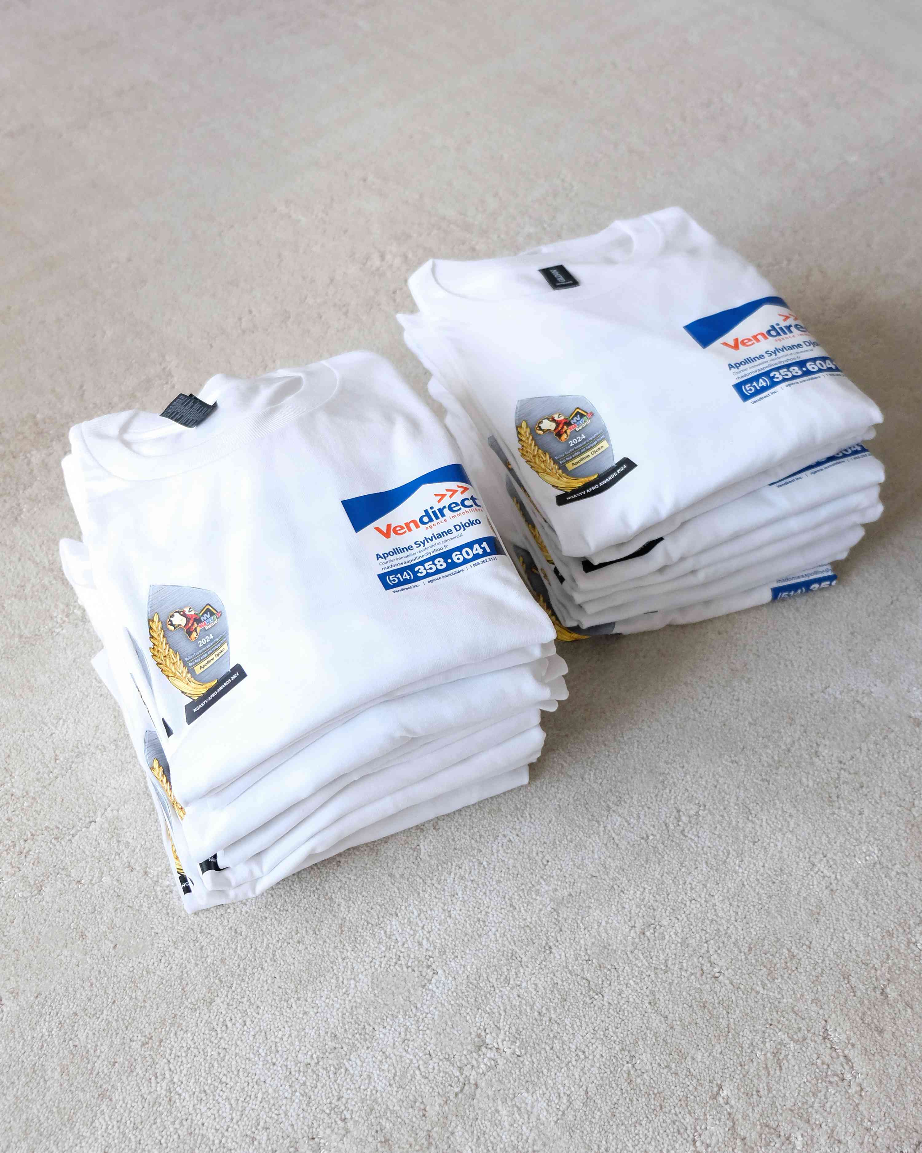 T-shirts personnalisés pour une agente immobilière — Impression sur T-shirts, Montréal