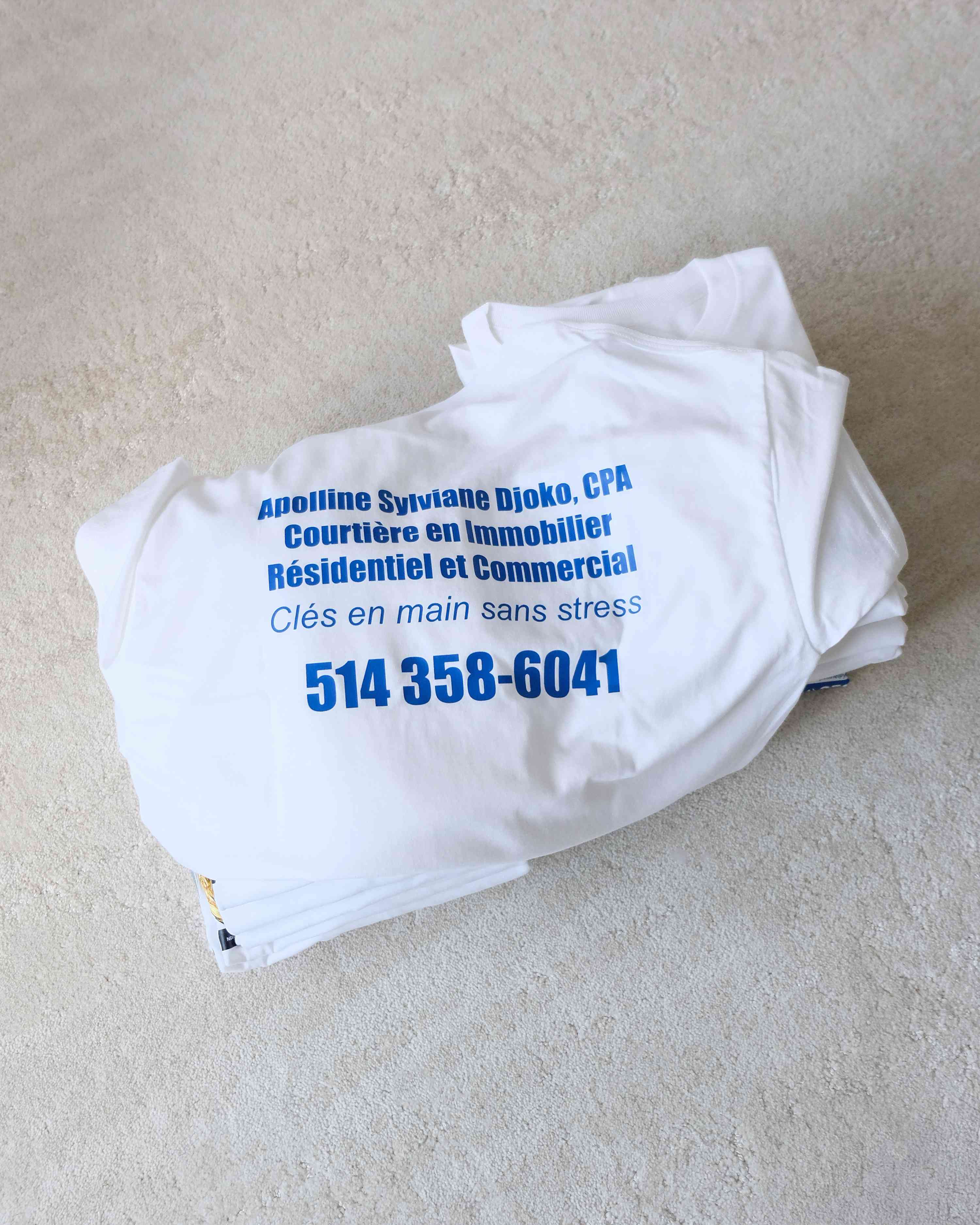 T-shirts personnalisés pour une agente immobilière — Impression, détail 2